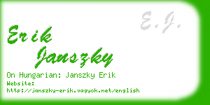 erik janszky business card